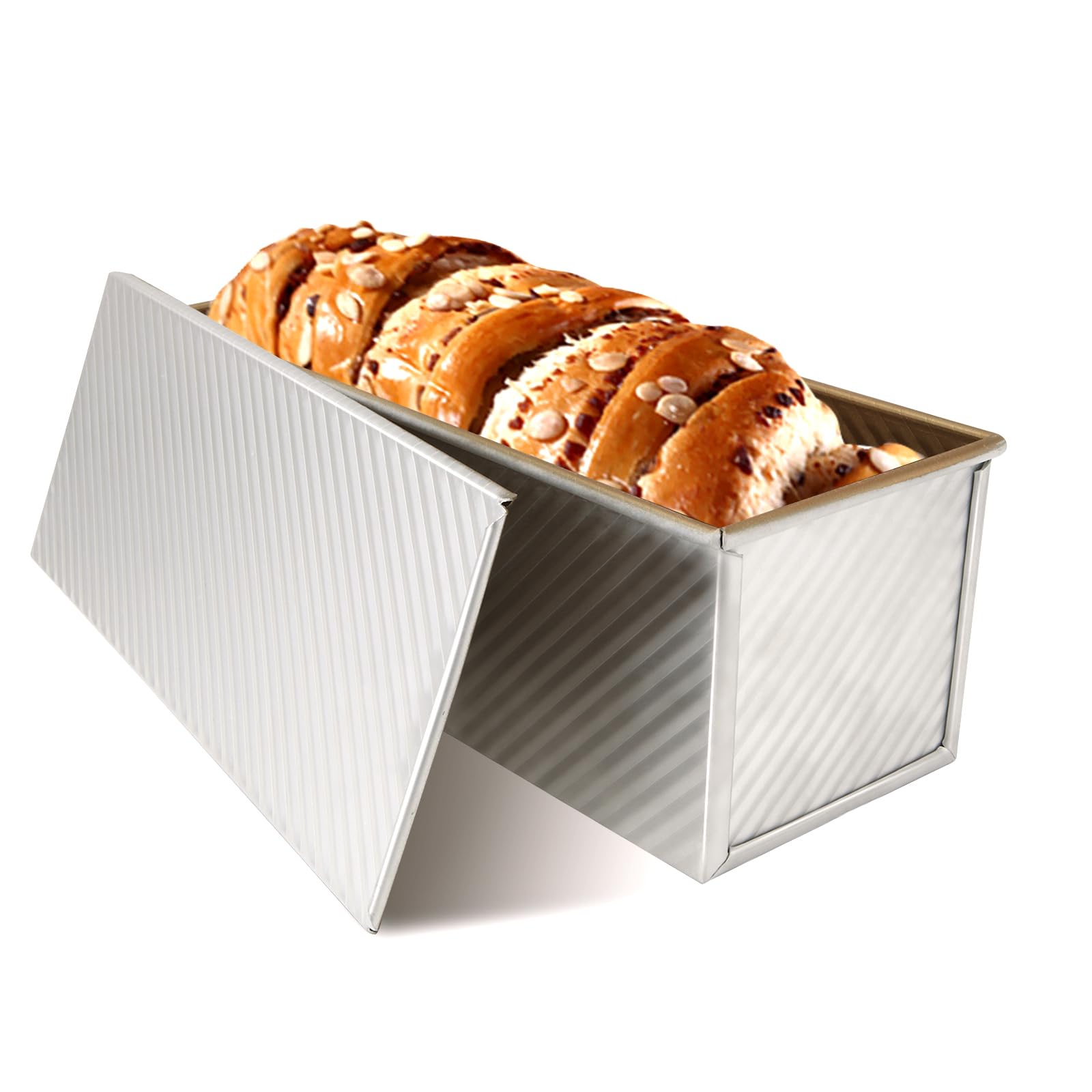 Moule à Pain De Mie 1000 G Avec Couvercle – 35×14×12 Cm – Acier Carbone Antiadhésif – Pain Rectangulaire Parfait & Pâtisseries
