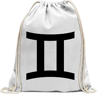 Gemelli Sernzeichen Divertente Zaino Sportivo per Il Fitness. Gymbag per Lo Shopping in Cotone con Coulisse