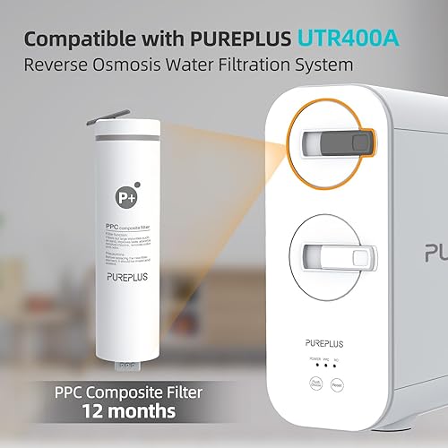 Miniatura 5 de PUREPLUS Filtro UTR400A-PPC y UTR400A-RO, repuesto para sistema de ósmosis inversa UTR400A, 1ª y 2ª etapa, 1 combo