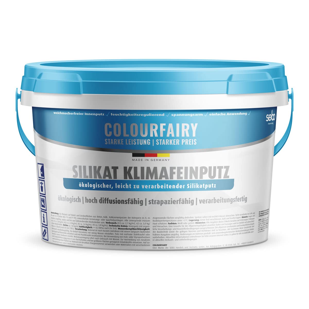 Colourfairy Silikat Innenputz Klimafeinputz weiss 20kg Kratzputzstruktur (K) 2 mm