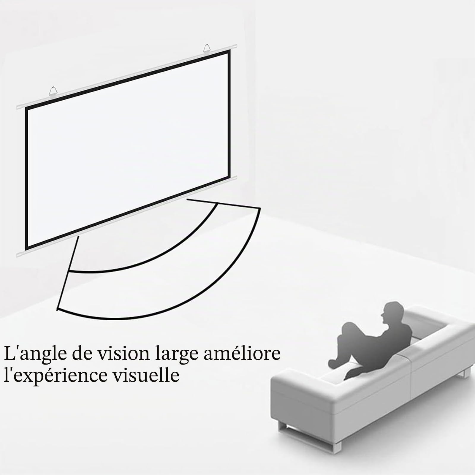 Abaissez l'écran du projecteur, Écran de Projection rétractable Blanc 30", 40", 50", 60", 72", écran de Projection 4:3/16:9(0.672916666666667,50")