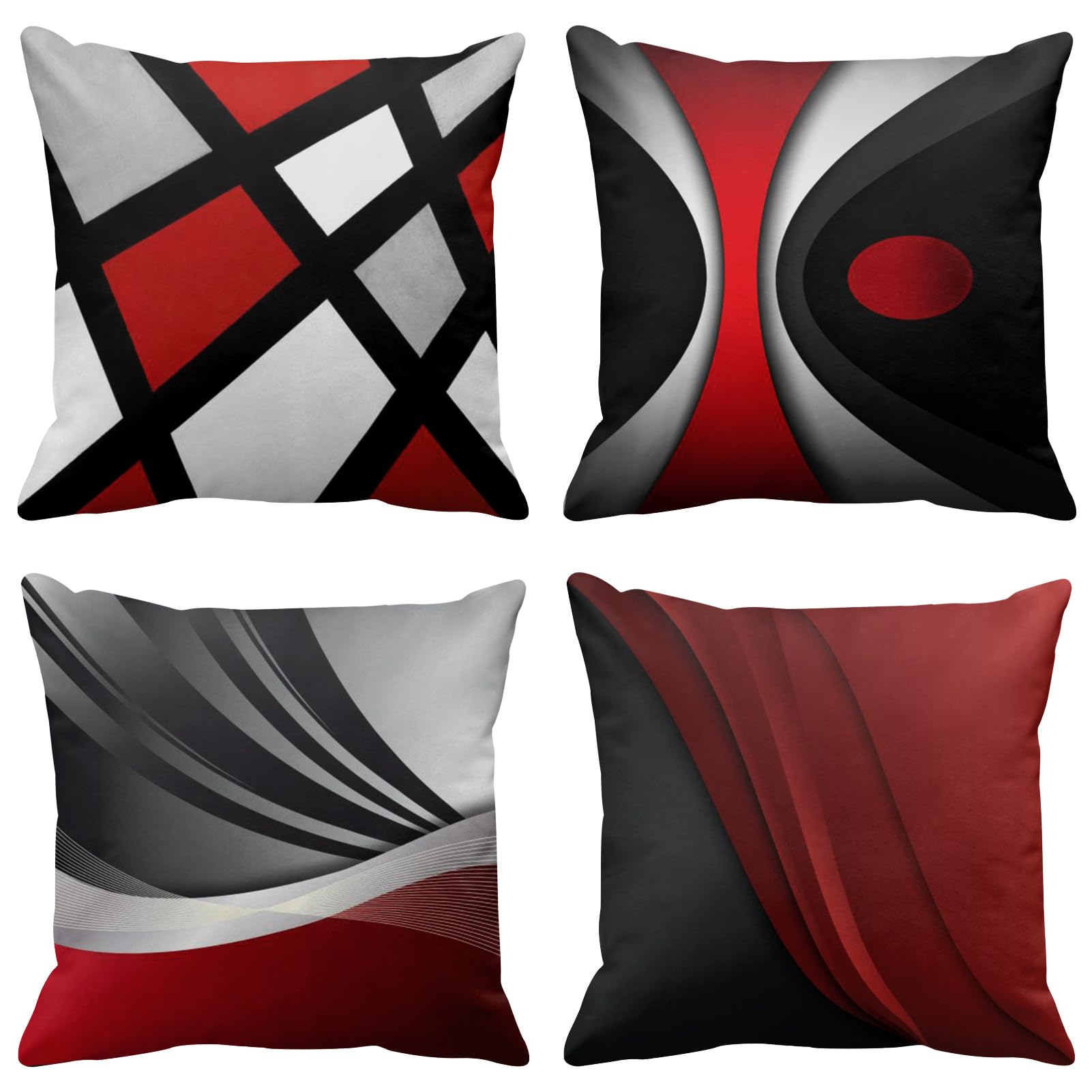 Housses de coussin moderne abstrait pour relooker un canapé gris de salon