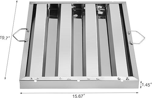 Miniatura 8 de Filtro de campana de acero inoxidable New Star Foodservice 54378, 20 pulgadas X 20 pulgadas