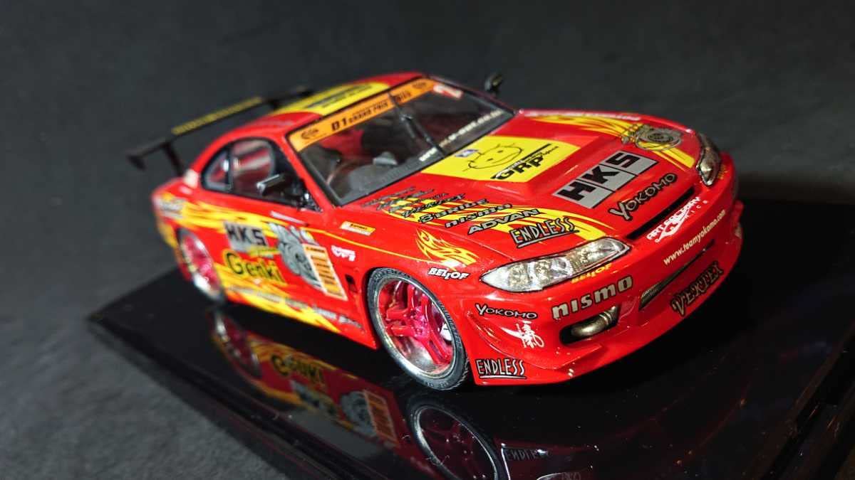 アオシマ 1/24 日産シルビア　S15　プラモデル　完成品　ケース付き アオシマ 1/24 頭文字D No.19 東京から来た二人 S15 シルビア