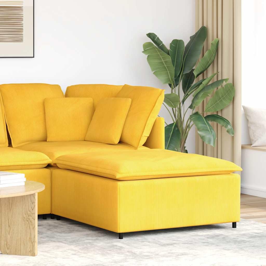 Repose-pieds avec assise en textilène et velours haut de gamme