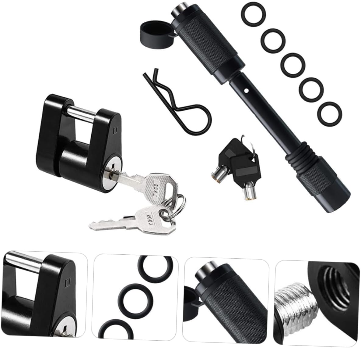 Cabilock 2Sets Trailer Lock Set Durable Hitch Coupler Lock Hitch Lock Easy to Use for Trailers Rvs Towing Needs for Protection