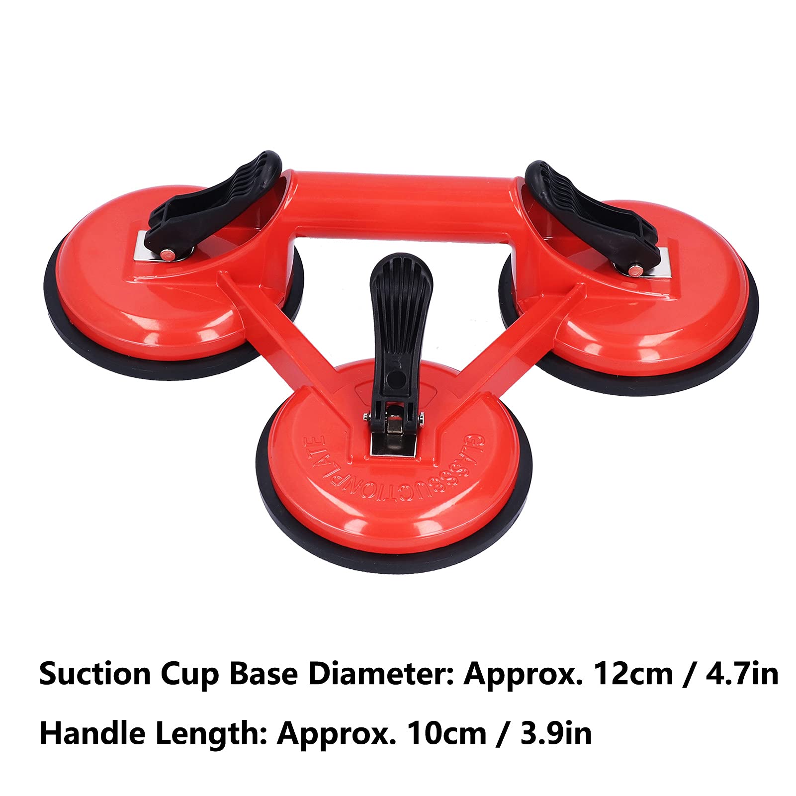 3 Cup Glass Lifter, Vacuum Suction Cup, Triple Suction Cups Aluminium Alloy Tile Suction Cup Lifter for Garden Carpentry Moving