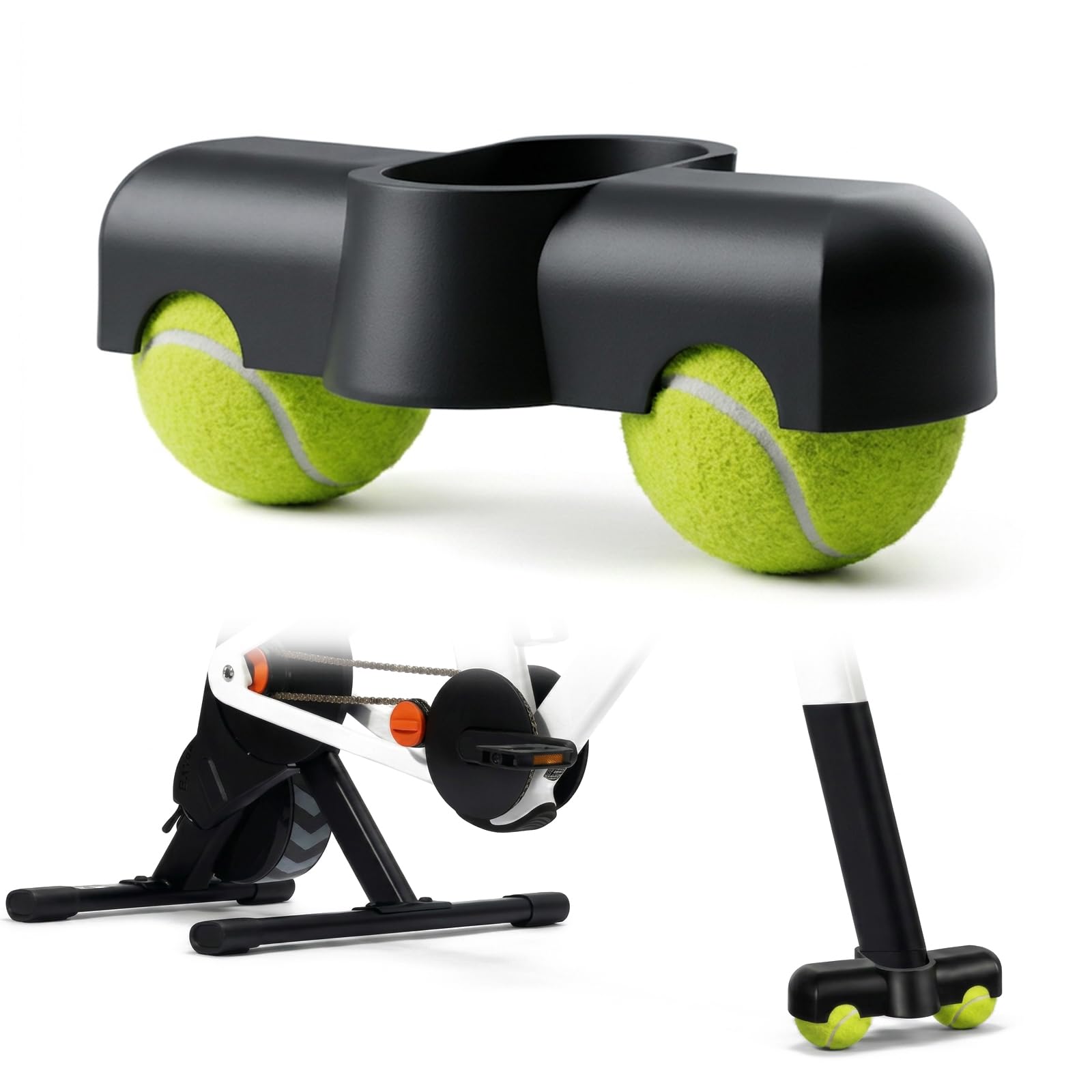 1 x Rocker Plate Feet - Indoor Cycling Snap Rocker Feet Adapter for Zwift Ride Front Leg with 2 Tennis Balls, Rocker Plates Bicycle Trainer for Cycling Training, Noise Reducing Rocker Arm Plate