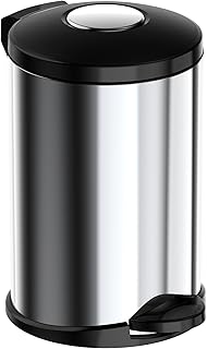 Meliconi Opera Pattumiera a Pedale 14 lt, Metallo, Acciaio Inox, 25x25x41 cm