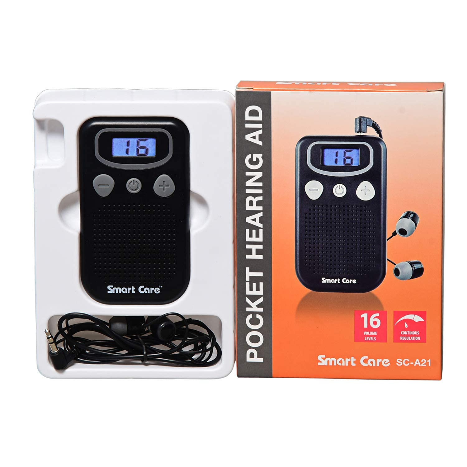 SMARTCARE SC-A21: Compact Pocket Hearing Aid with Earphone for 45db Hearing Loss - Sleek Black Design for Discreet Wear (B09SHR46Y6) Amazon Price History, Amazon Price Tracker