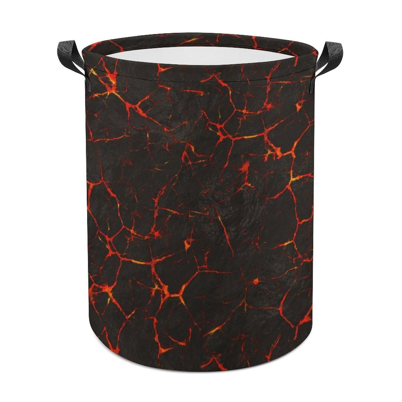Lyfthologen Laundry Hamper, Volcanic Lava Crack Laundry Basket, Washing Basket with Handle