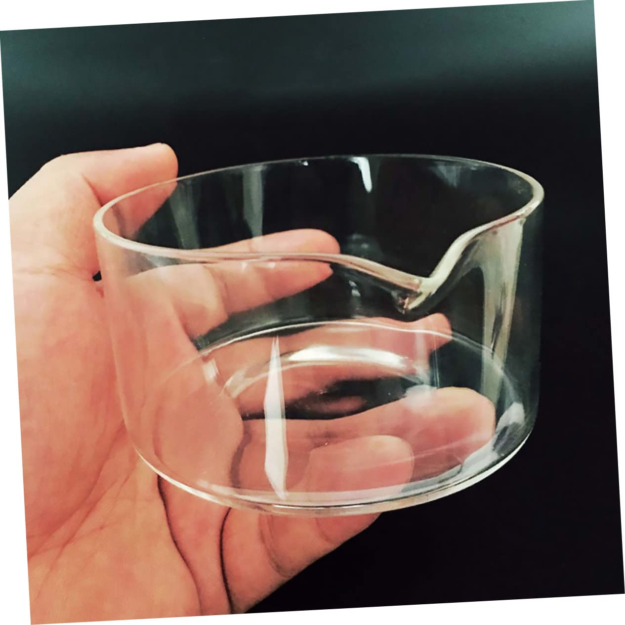 Gatuida 3pcs Laboratory Glass Crystallizing Dish Spout Flat Bottom Evaporation Container for Experiment Supply High Transparency Glassware for Chemistry and Science