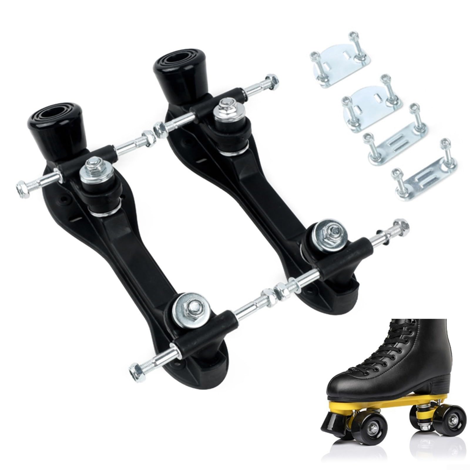 Plaques de patins à roulettes en plastique avec pivot en acier et trucks en aluminium, résistant à l'usure, patinage d'intérieur (taille 3-7) (taille 43-44)