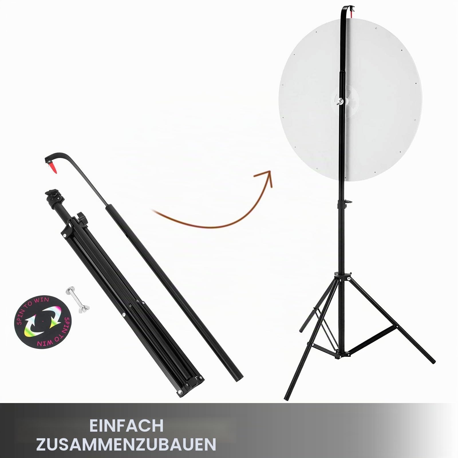 Vevor Rad mit Chromatisch, 61 cm, 14 Rollen, 117 bis 155 cm, bunt, Acryl, trocken abwischbar, mit PVC-Schaum, Prize Wheel 4,3 kg Dry Erase Trade