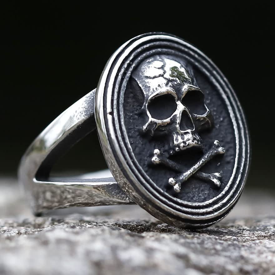 Image of 2023 Skull Ring Cool Evil Death Punk Rock Stainless Steel Rings Aly Style Jewelry
