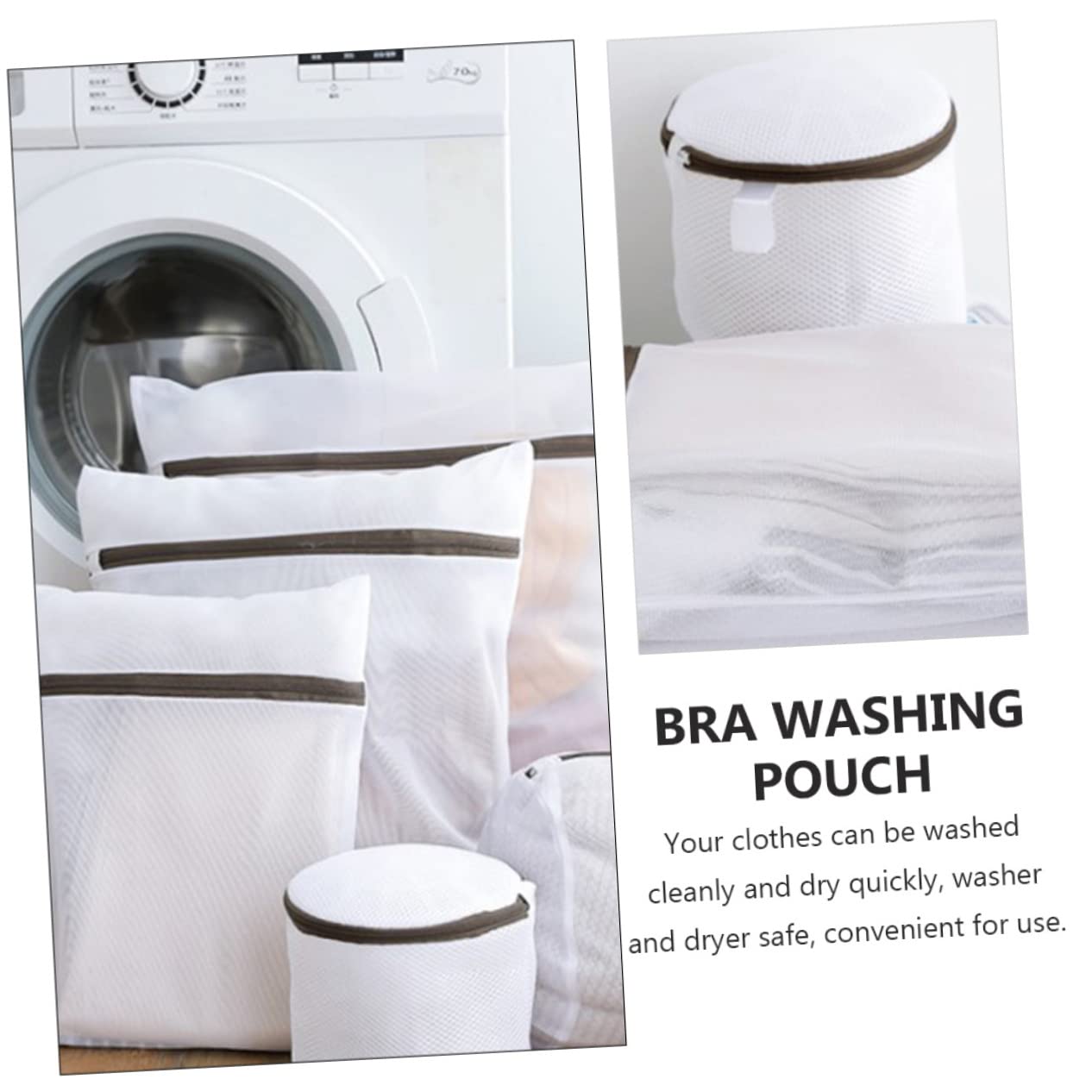 2 Sätze Wäschesack Schutzsack Maschine Tasche Behälter Korb Wäschenetzbeutel Wäschesack Für Bhs Wäschesack Waschen Bh-waschbeutel Wäschereißverschlussbeutel Nylon Weiß 10 Stück * 2