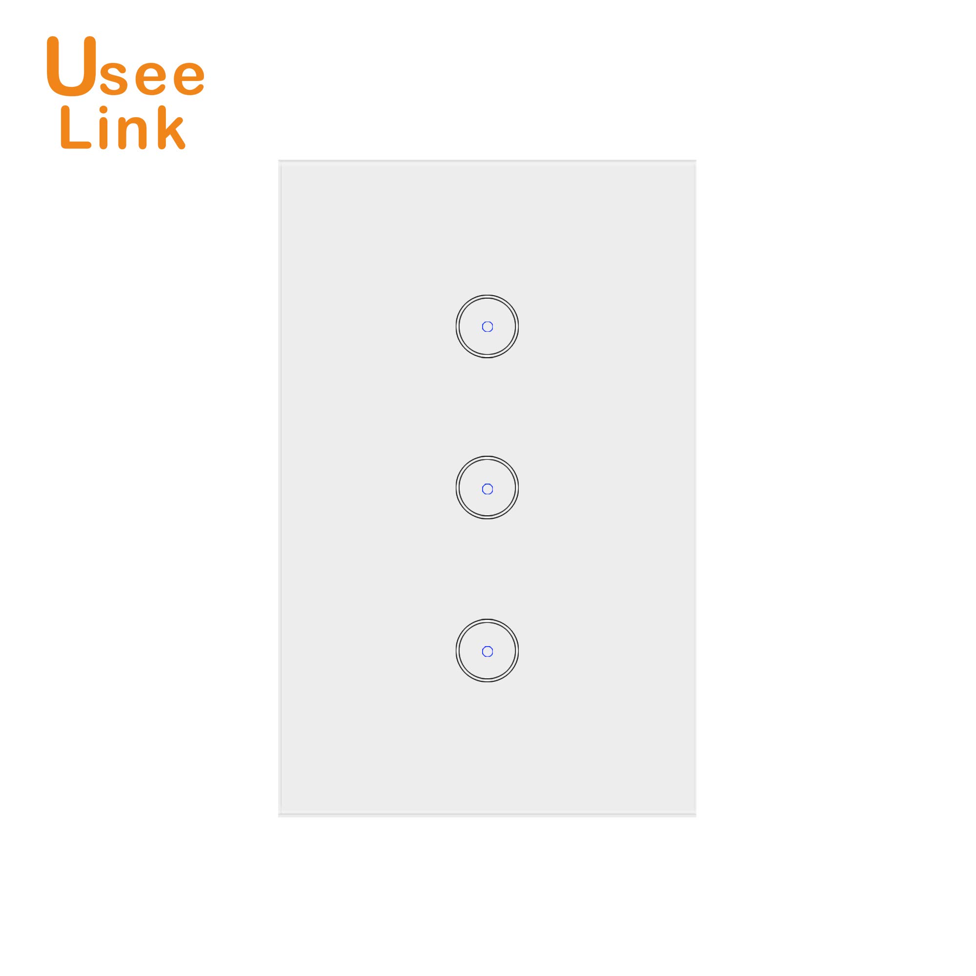 WiFi Light Switch，UseeLink Smart Touch Wall Light Switch, no hub, Easy to Install, Compatible with Amazon Alexa and Google Assistant, White（3gang）