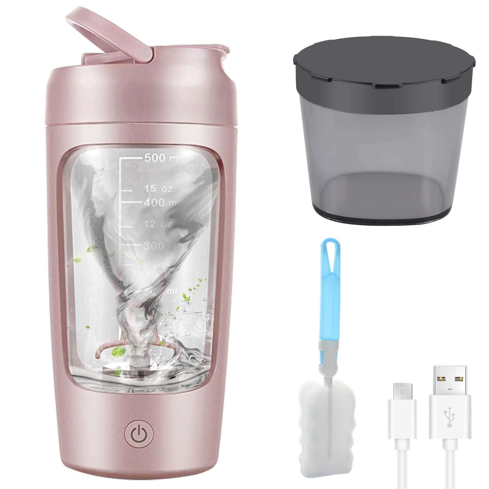 Shaker Elettrico - Shaker Proteico Senza Grumi Con Motore Da 7000 Giri Ricarica Rapida Usb C Senza Fili E Ricaricabile Perfetto Per Frullati Proteici E Miscele Pre Allenamento Nero 90842070