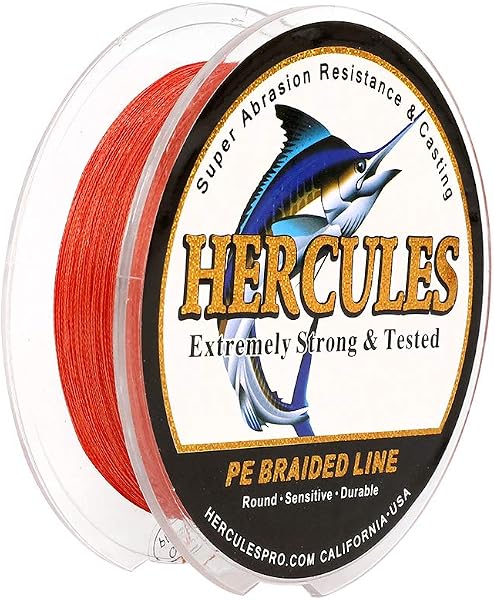 HERCULES, Lenza da pesca intrecciata super resistente a 4 fili da 2,7 kg a 45,4 kg per acqua salata, 100 m/300 m/500 m/1000 m, diam# 0,08 mm - 0,55 mm, alta qualità - 1