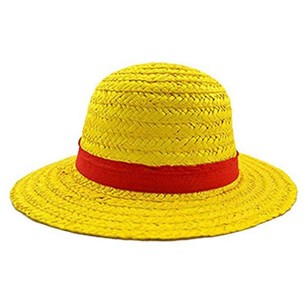 One Piece Anime Monkey Luffy Straw Hat Cap Cosplay (Yellow), Doll  Animation