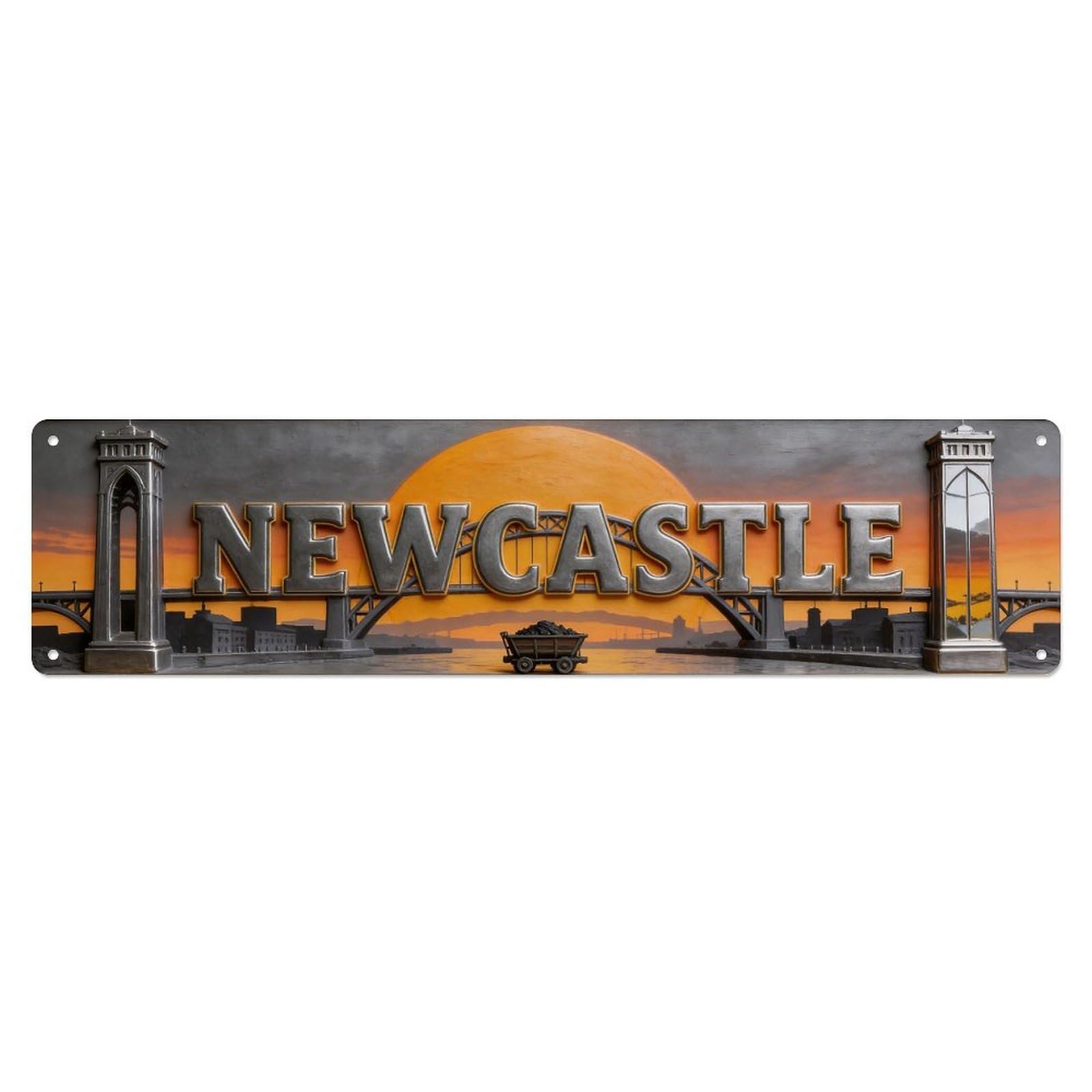 Newcastle England Retro Metal Tin Sign