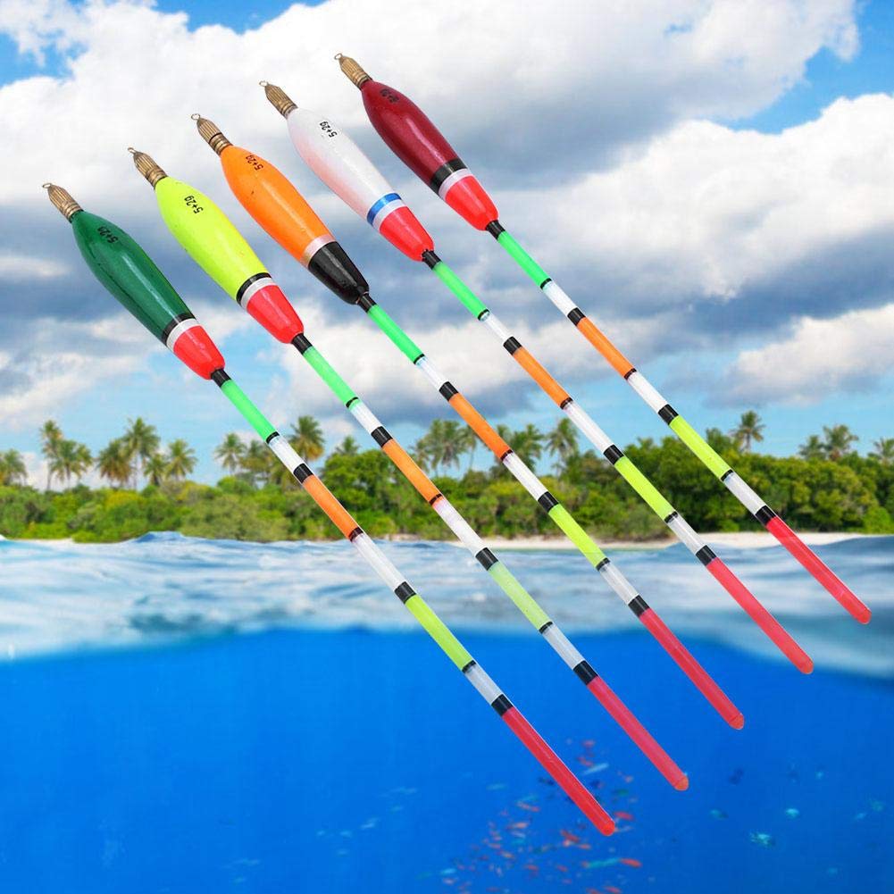 Lot De 5 Flotteurs De Pêche Coulissants Bois Balsa 26.5 Cm – Haute Visibilité, 3+2g à 6+2g, Idéal Pêche En Mer, Lac, Rivière