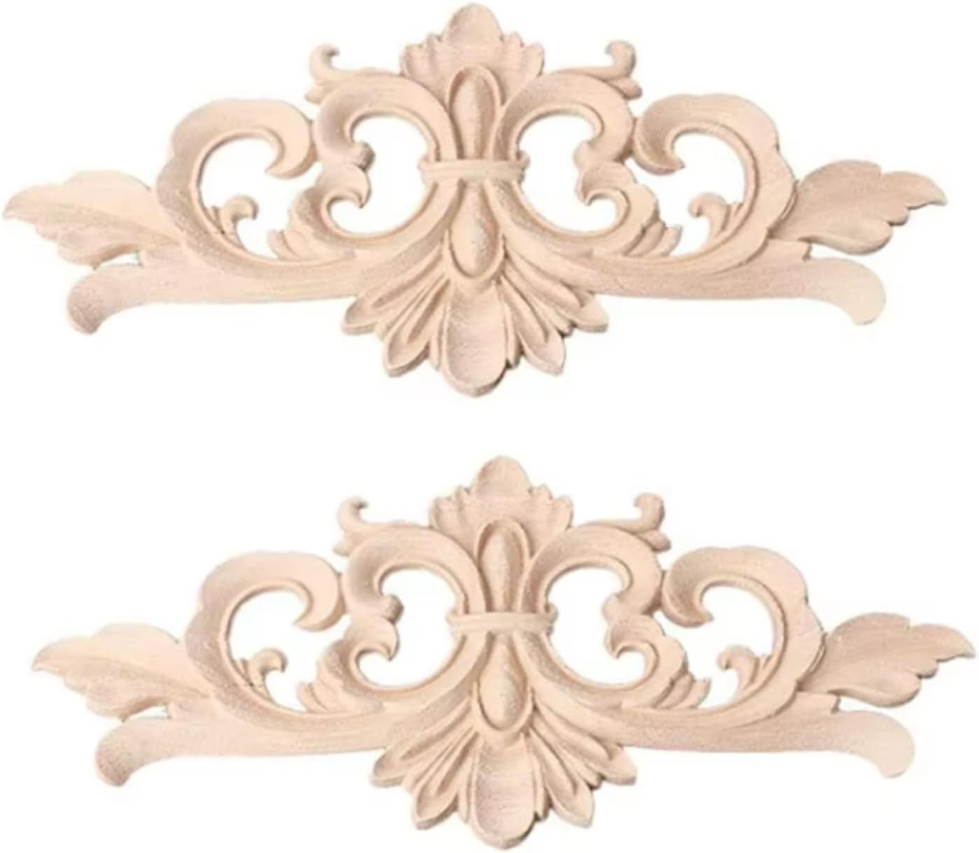 2 Pieces ABS Adjustable Air Vent Round Soffit Exhaust Vent 4 Inch with 2Pcs Vintage Wood Carved Decal Corner Onlay(as Shown)