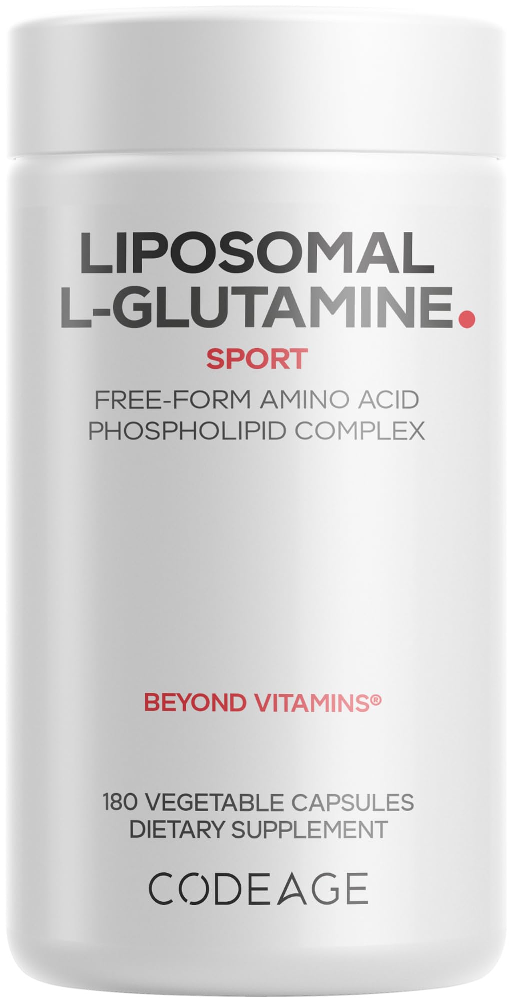 Codeage Liposomal L-Glutamine, 1000mg, Vegan, 180 Capsules