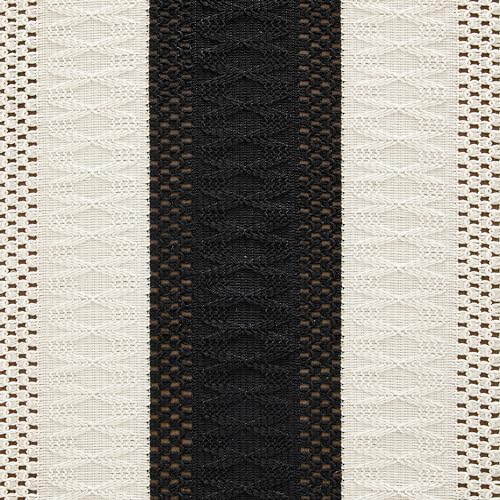 Image of ZeeMart Macrame Style Bicolor Stitching Table Runner, 14 x 36 Inch Black /Ivory, Boho Table Runners 36 Inches Long, Farmhouse Woven Home Decor