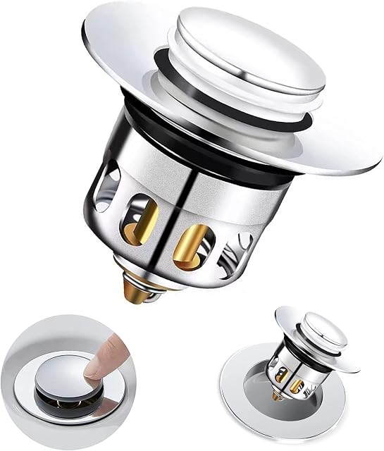 Sink Plug Replacement Universal pop up Sink Plugs,(34-40mm)Stainless Steel Drain Universal Sink Plugs, pop up Sink Plugs for Kitchen and Bathroom,Bath,Basin