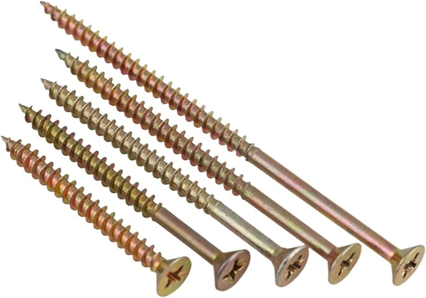 Viti autofilettanti a testa piatta Phillips, Vite for cartongesso a testa piatta Phillips Testa svasata a croce Viti autofilettanti for legno rapide Chiodo con punta temprata zincata, dimensioni: M5,