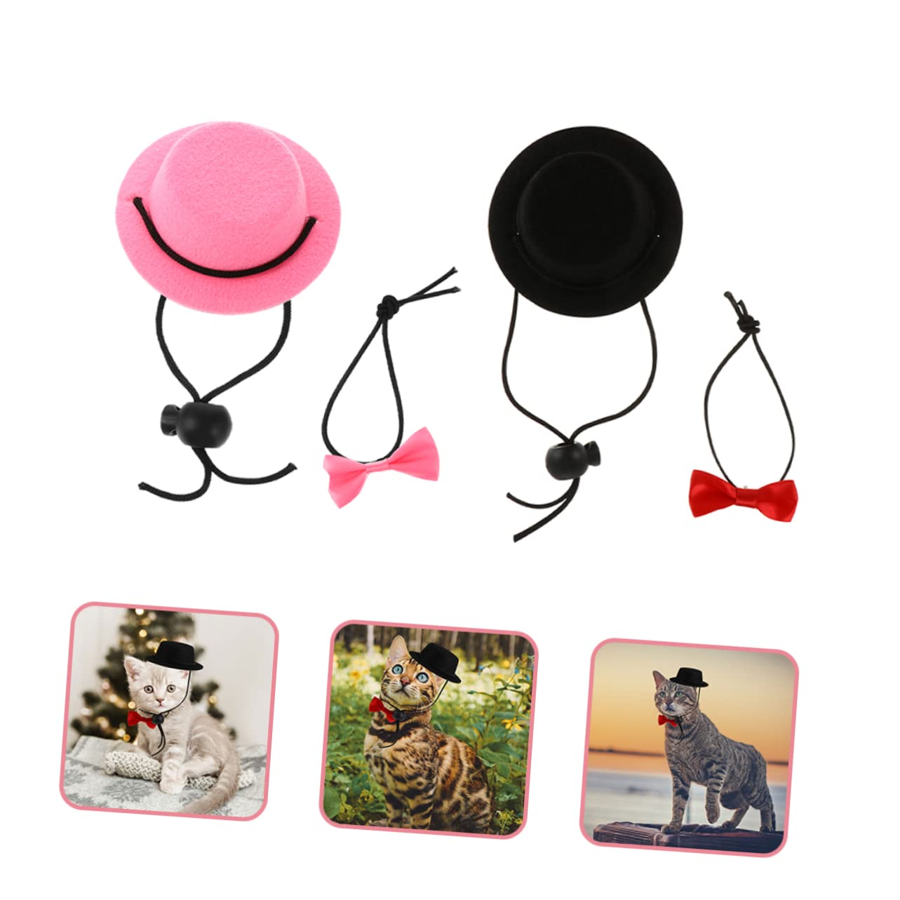 SUPVOX 4 Set Set Di Cappelli Per Animali Domestici Accessori Per Conigli Accessori Per Rettili Cappello Rettile Cane Collare Da Cucciolo Tè Da Coniglio Mini Decorare Stoffa