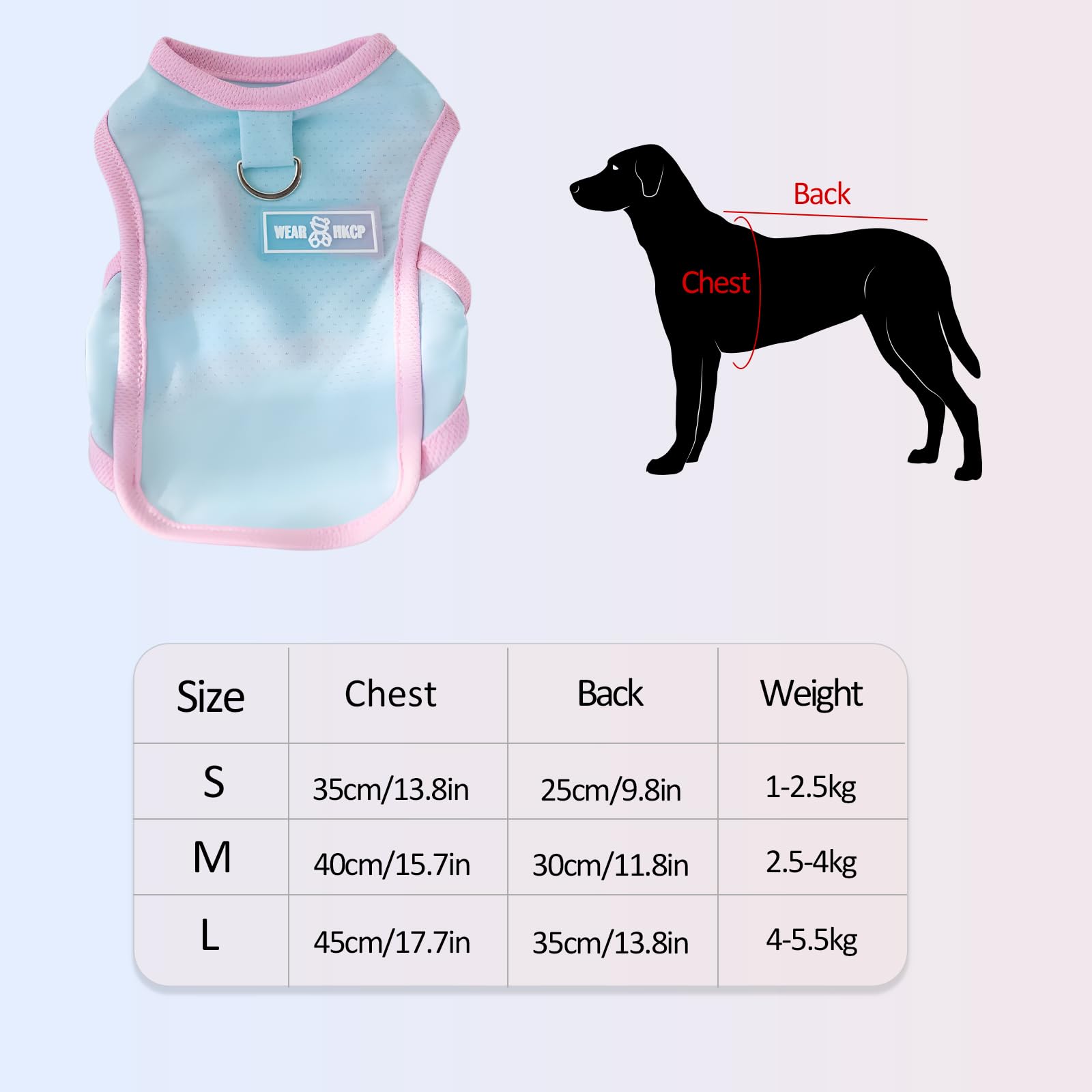 Dog Cooling Vest Instant Breathable Ice Silk Summer Clothes Canine Cooling Gear with Adjustable Straps for Dogs Cats Quick Dry Puppy T-Shirt for Hiking Summer Outdoor (Blue - Image 2