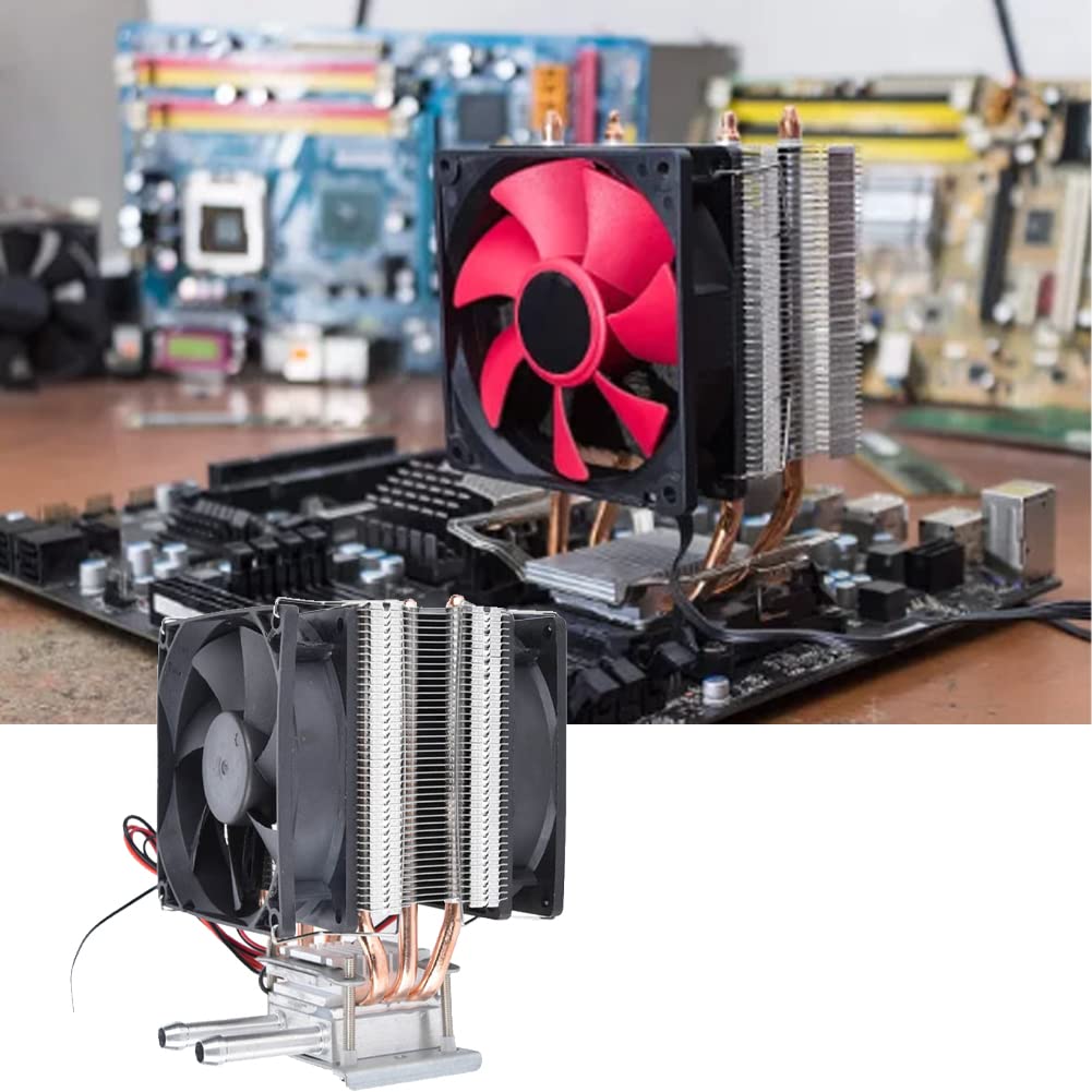 Tyenaza Enfriador Termoeléctrico de 12 V, Refrigeración Termoeléctrica Peltier, Sistema de refrigeración por Agua con Ventilador, Producto Terminado del Cabezal de Enfriamiento de Agua del Tubo ZH