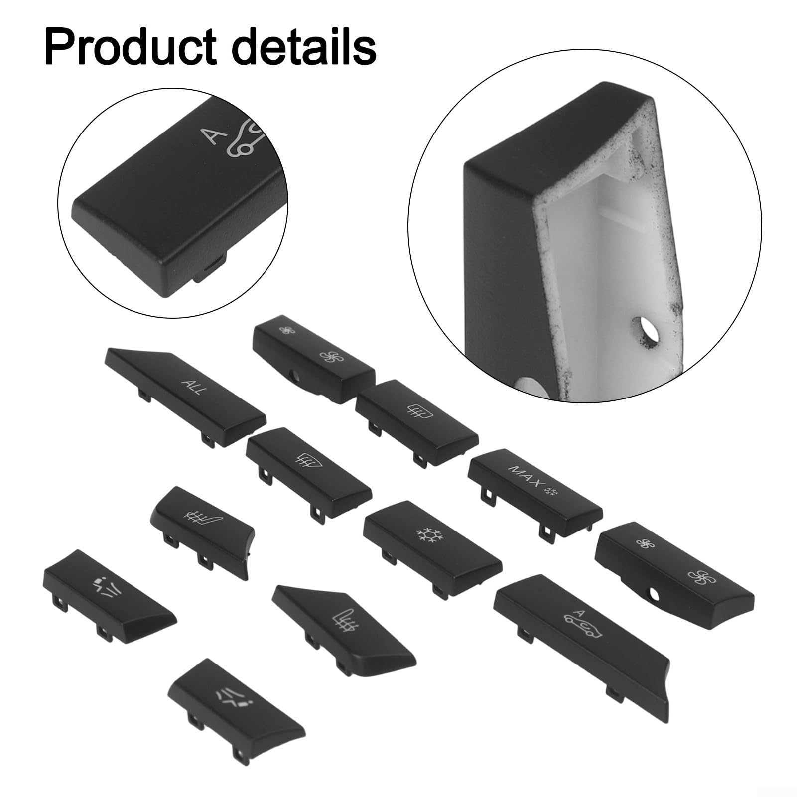 Compatibile con BMW Serie 5 F07 F10 F11 Serie 6 F06 F12 F13 Serie 7 F01 F02 F03 F04 Interruttore di Controllo Riscaldamento AC Set Nero 12 Pezzi