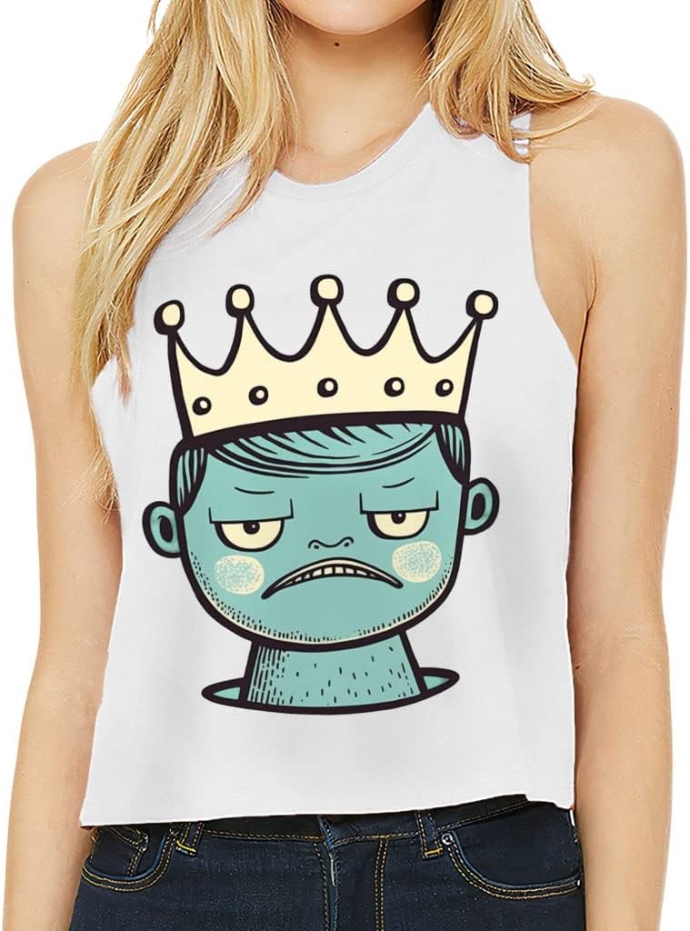 Prince Racerback Cropped Tank - Crown Women's Tank - Unique Tank Top