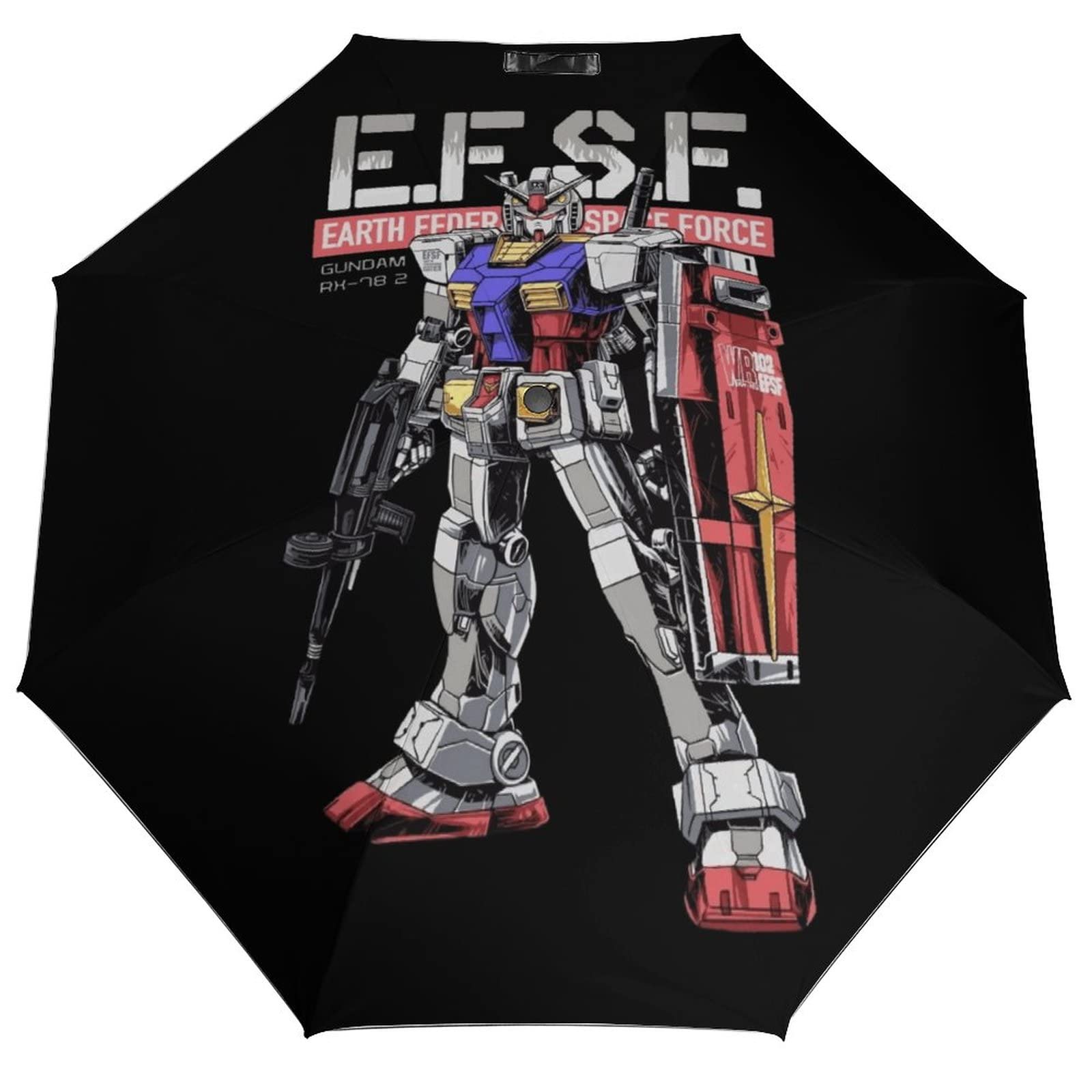 ガンダム非売品、くじ当選品折りたたみ傘 見せてもらおうか、盾型折りたたみ傘の性能とやらを！ガンダム