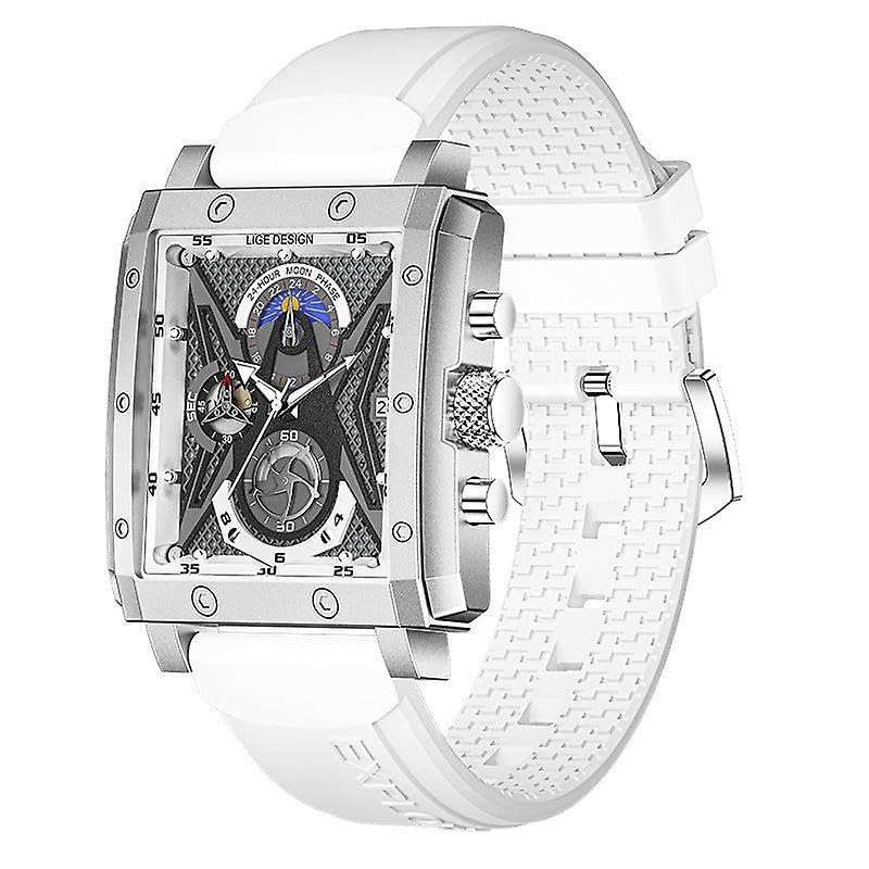 Square - Reloj de cuarzo impermeable multifuncional para hombre