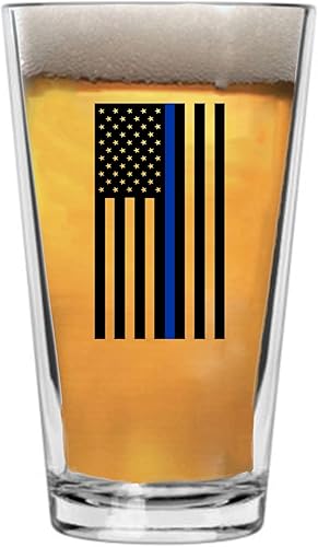 Rogue River Tactical Línea azul fina cerveza vidrio beber taza pinta 16oz Pub regalo para policía policía policía