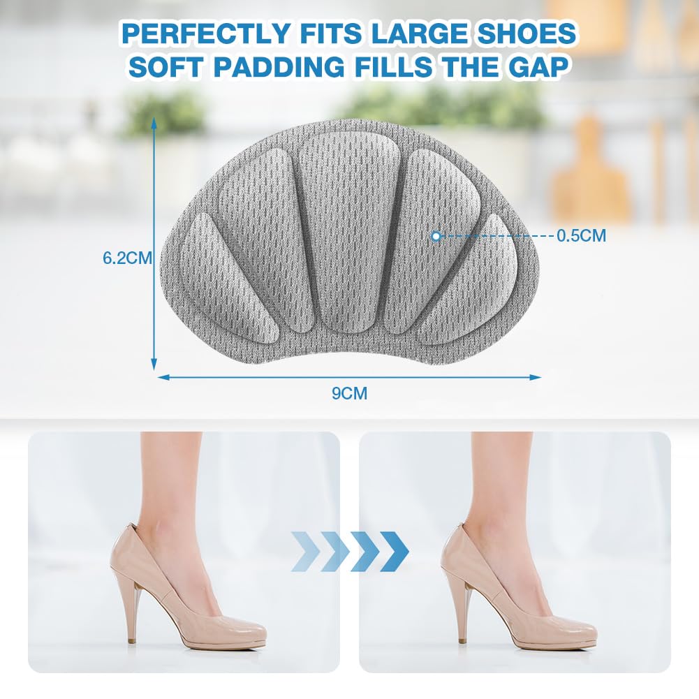 LOPHE Almohadillas para Talones, 3 Pares Almohadilla Talóneras Autoadhesivas para Mujeres y Hombres, Protector de Talon Esponja para Antirozaduras Zapatos y Reducir Talla Zapata (Negro)