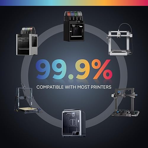 Miniatura 7 de Filamento de impresora 3D Overture PETG de 0.069pulgadas con superficie de construcción 3D, bobina de 2.2 libras, precisión dimensional +-