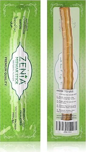 Miniatura 8 de Zenia Sewak Cepillo de Dientes Natural Miswak - Cepillo de dientes tradicional con sabor natural envasado al vacío Peelu - para encías, dientes