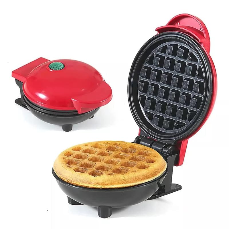 HARBROOTS Mini Waffle Maker Stainless Steel Non-Stick Electric Iron Machine For Individual Belgian Waffles Pan Cakes 4 Inch- 350 Watts (Multicolor)