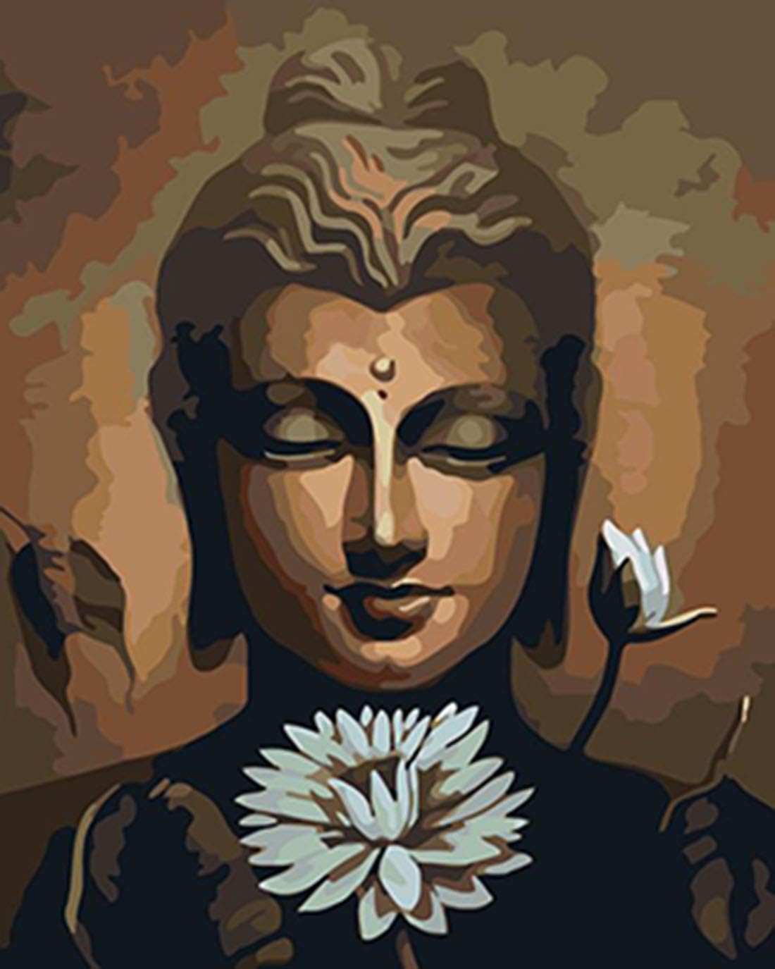 DIY Paint by Numbers for Adults, Buddha Oil Paintwork by Number Kit for Adults or Kids Beginner,with Paintbrushes,16”x 20”inch Canvas Painting for Home Decoration (Artboard Upgrade)