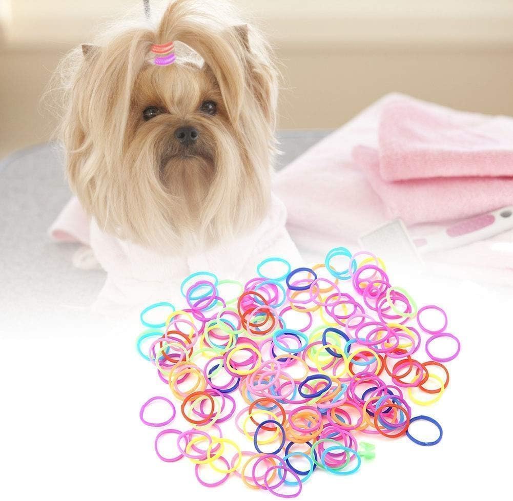 Cyrank 10 Packs of Elastic Bands for Dogs, Hair Ties for Dogs, Wool Bands for Dogs with Mini DIY Elastic Bands, Colourful Beauty Accessories for Dogs 9