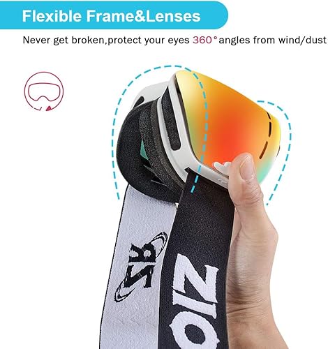 Miniatura 8 de ZIONOR XMINI Gafas de esquí o snowboard para niños y niñas Gafas para la nieve con protección de rayos ultravioleta, no se empañan, con lente