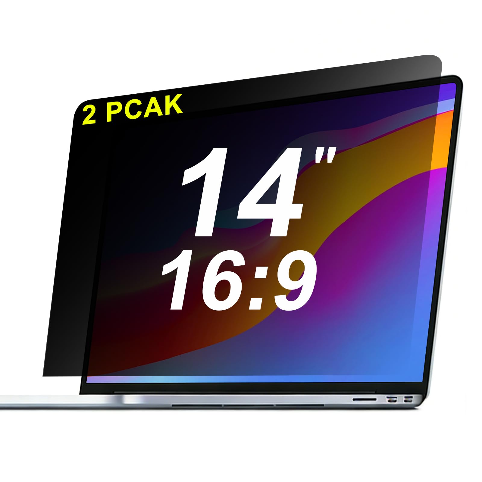Photo 1 of ?2 Pack? 14 Inch Laptop Privacy Screen Protector, 16:9 Aspect Removable Anti-Glare Blue Light Filter Protector - Scratch Resistant Data Privacy Screen Protecto