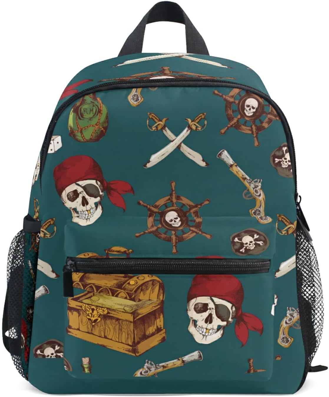 Cute Kids Back Pack Pirates Seamless Pattern Todder Backpack Lightweight Preschool Kindergarten Book Bag Practical and Durable Daycare Bag for Travel,Toys