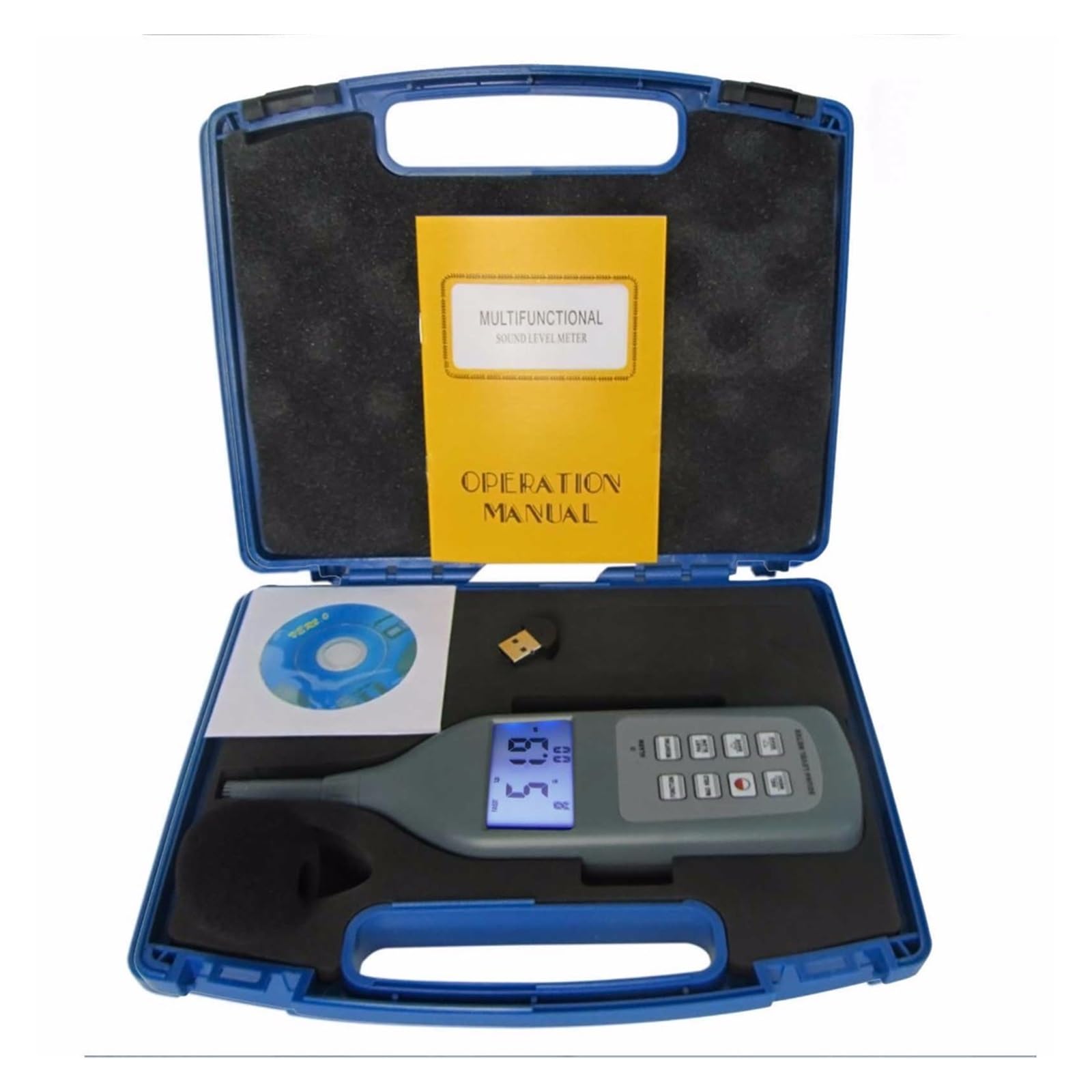 Fonometro Digitale Tester Digitale Wireless for misuratore di Rumore sonoro, Gamma 30~130 Db + Software CD e USB Tester del Livello di Rumore Decibel