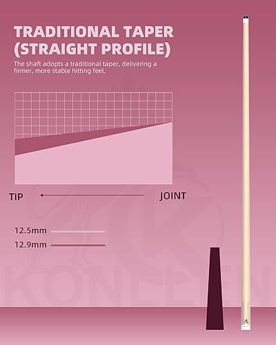 Miniatura 7 de KONLLEN Pool Cue Stick Low Deflection Billiards Cue Stick Young Fashionable 58" Professional Pool Table Sticks Gifts for Adults -12.5mm Tip, 38 *